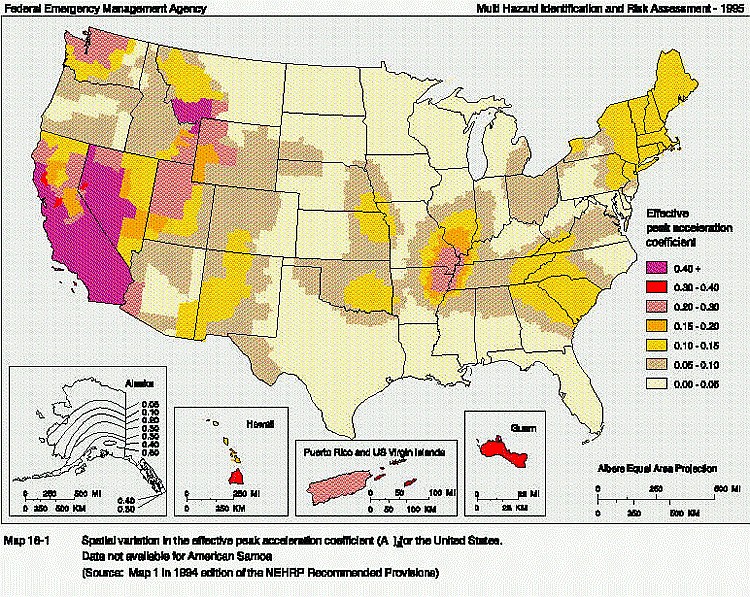 fema earthquake risk map